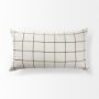 68876-CFD - Suzanne 14x26 White/Black Square Pattern Pillow Cover w/Filler