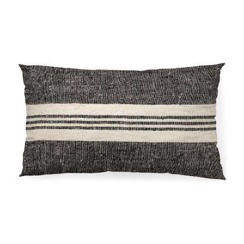68879-CFD - Sharon 14x26 Black With Stripes Decorative Pillow Cover w/Filler
