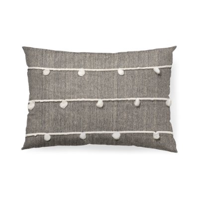 68882-CFD - Linda 13x21 Navy And Cream With White Detail Pillow Cover w/Down Filler