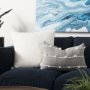 68882-CFD - Linda 13x21 Navy And Cream With White Detail Pillow Cover w/Down Filler
