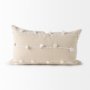 68884-CFD - Erica 13x21 Cream With White Detail Pillow Cover w/Down Filler