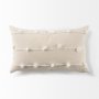 68884-CFD - Erica 13x21 Cream With White Detail Pillow Cover w/Down Filler