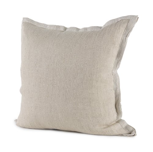 69445-CFD - Mae 20L x 20W Beige Fabric Pillow Cover w/Filler