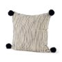 70063-CFD - Krystal 18 x 18 Cream/Black Pom Pom Pillow Cover w/Filler