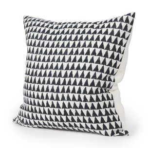 Jolie 22x22 Cream w/ Black Print Linen Square Pillow Cover w/Filler