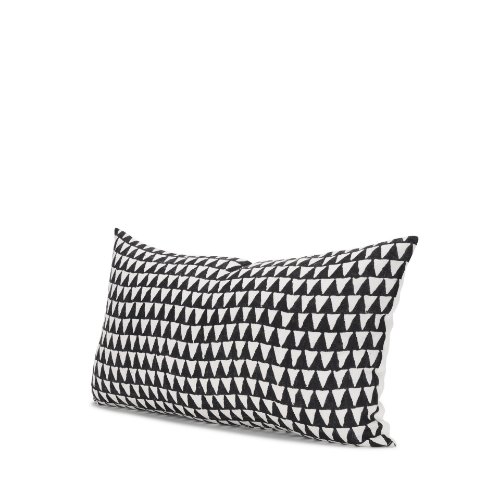 70310-CFD - Jolie Cream w/ Black Print Linen Lumbar Pillow Cover w/Filler