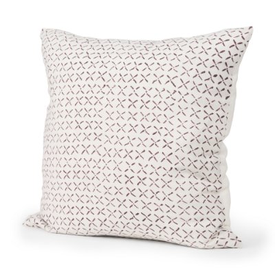 70311-CFD - Jayden Cream w/ Merlot Print Linen Square Pillow Cover