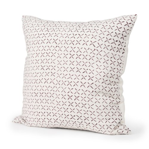 70311-CFD - Jayden Cream w/ Merlot Print Linen Square Pillow Cover