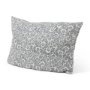 70318-CFD - Jayne 14x26 Cream w/ Indigo Print Linen Lumbar Pillow Cover w/Filler