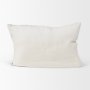 70318-CFD - Jayne 14x26 Cream w/ Indigo Print Linen Lumbar Pillow Cover w/Filler