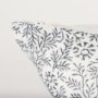 70318-CFD - Jayne 14x26 Cream w/ Indigo Print Linen Lumbar Pillow Cover w/Filler