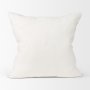 70319-CFD - Jennelle 22x22 Cream w/ Indigo Print Linen Square Pillow Cover w/Filler
