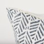 70319-CFD - Jennelle 22x22 Cream w/ Indigo Print Linen Square Pillow Cover w/Filler