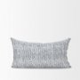 70320-CFD - Janelle 14x26 Cream w/ Indigo Print Linen Lumbar Pillow Cover w/Filler