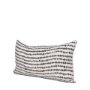 70322-CFD - Jenna 14x26 Cream/Black Print Linen Lumbar Decorative Pillow Cover w/Down Filler