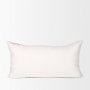 70322-CFD - Jenna 14x26 Cream/Black Print Linen Lumbar Decorative Pillow Cover w/Down Filler