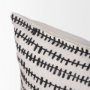 70322-CFD - Jenna 14x26 Cream/Black Print Linen Lumbar Decorative Pillow Cover w/Down Filler
