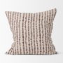 70323-CFD - Jenna 22x22 Beige w/ Merlot Print Linen Square Decorative Pillow Cover w/Down Filler