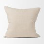70323-CFD - Jenna 22x22 Beige w/ Merlot Print Linen Square Decorative Pillow Cover w/Down Filler