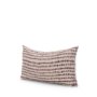 70324-CFD - Jenna 14x26 Beige w/Merlot Print Linen Lumbar Decorative Pillow Cover w/Down Filler