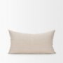 70324-CFD - Jenna 14x26 Beige w/Merlot Print Linen Lumbar Decorative Pillow Cover w/Down Filler