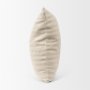 70325-CFD - Jace 22x22 Cream/Beige Stripe Linen-Cotton Square Pillow Cover w/Down Filler