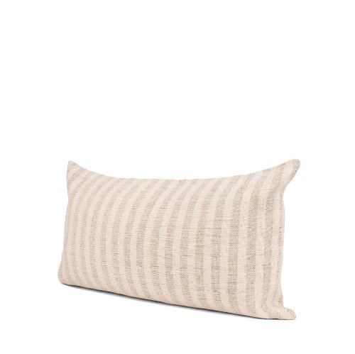70326-CFD - Jace 16x28 Cream w/ Beige Stripe Lumbar Pillow Cover w/Down Filler