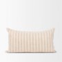 70326-CFD - Jace 16x28 Cream w/ Beige Stripe Lumbar Pillow Cover w/Down Filler