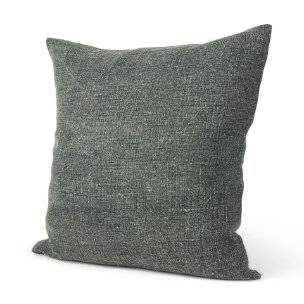 Jack 22x22 Green Linen Square Decorative Pillow Cover w/Down Filler