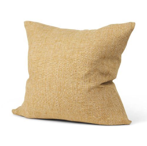 70332-CFD - Jacklyn 22x22 Mustard Linen Square Decorative Pillow Cover w/Down Filler