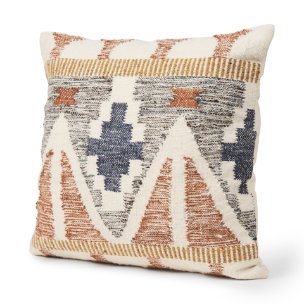 Kenzie 20x20 Multi Colored Print Square Pillow Cover w/ Down Filler