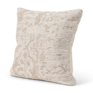 Khloe 20x20 Cream Square Pillow Cover w/Down Filler