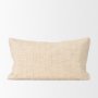 71085-CFD - Jacory 14x26 Cream Checker Textured Lumbar Pillow Cover w/Down Filler
