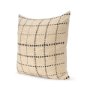 71086-CFD - Jaela 22x22 Beige/Black Striped Checkered Square Throw Pillow Cover w/Down Filler