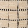 71086-CFD - Jaela 22x22 Beige/Black Striped Checkered Square Throw Pillow Cover w/Down Filler