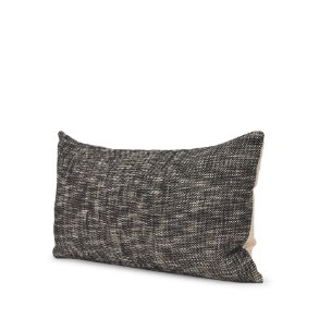 Jalia 14x26 Cream/Black Cotton Decorative Lumbar Pillow Cover w/Down Filler