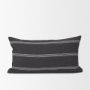 71095-CFD - Jayme 14x26 Gray/White Striped Cotton Lumbar Pillow Cover w/Filler