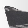 71095-CFD - Jayme 14x26 Gray/White Striped Cotton Lumbar Pillow Cover w/Filler