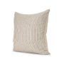 71097-CFD - Jaxon 22x22 Beige/Black Striped Cotton-Linen Square Pillow Cover w/Down Filler