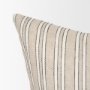 71097-CFD - Jaxon 22x22 Beige/Black Striped Cotton-Linen Square Pillow Cover w/Down Filler