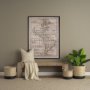 71097-CFD - Jaxon 22x22 Beige/Black Striped Cotton-Linen Square Pillow Cover w/Down Filler