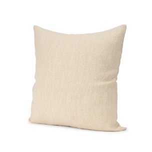 Jenner 22x22 Cream Cotton Linen Blend Square Pillow Cover w/Filler
