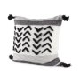 69439-CFNA - Kimia 20x20 White/Black Fabric Fringed Pillow Cover w/Non-Allergen Filler