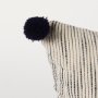 70063-CFNA - Krystal 18 x 18 Cream/Black Pom Pom Pillow Cover w/Non-Allergen Filler