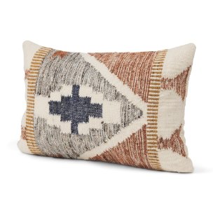 Kenzie 13x21 Multi Colored Print Lumbar Pillow Cover w/ Non-Allergen Filler