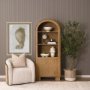 71380 - Hawthorne Solid Oak Wood w/ Glass Curio Cabinet