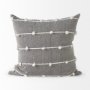 68881-CFNA - Linda 20x20 Navy And Cream With White Detail Pillow Cover w/Non-Allergen Filler