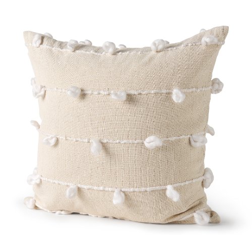 68883-CFNA - Erica 20x20 Cream With White Detail Pillow Cover w/Non-Allergen Filler