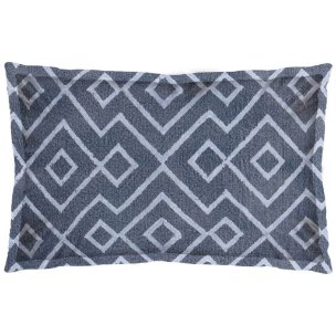 Boswell 13x21 Blue Diamond Patterned Pillow Cover w/Down Filler