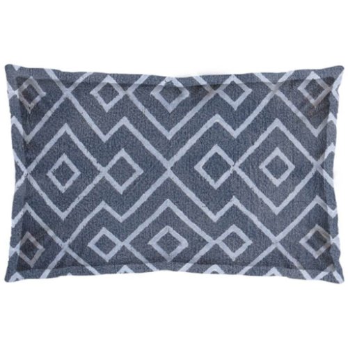 67350-CFD - Boswell II 13x21 Blue Diamond Patterned Pillow Cover w/Down Filler